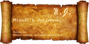 Missák Julianna névjegykártya